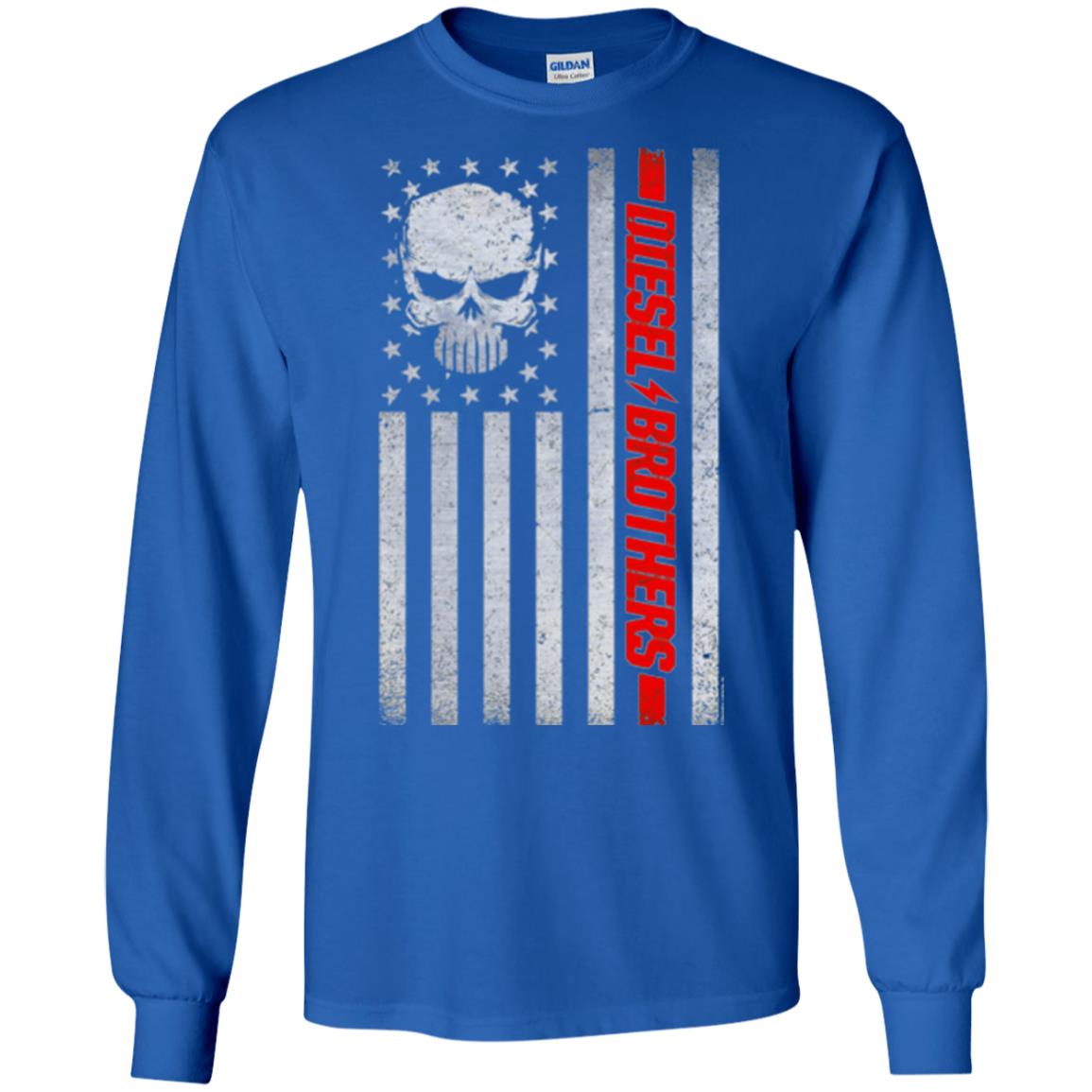 Grungy American Flag Skull T-shirt Diesel Brothers Royal