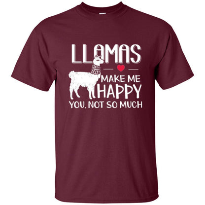 Llamas Make Me Happy You Not So Much T-shirt Maroon