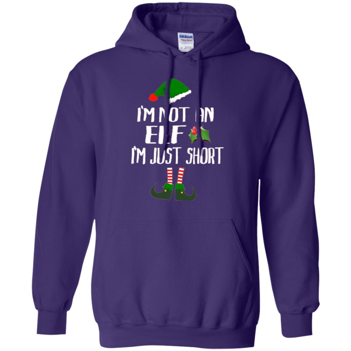 Funny Christmas T-shirt I_m Not An Elf I_m Just Short Purple