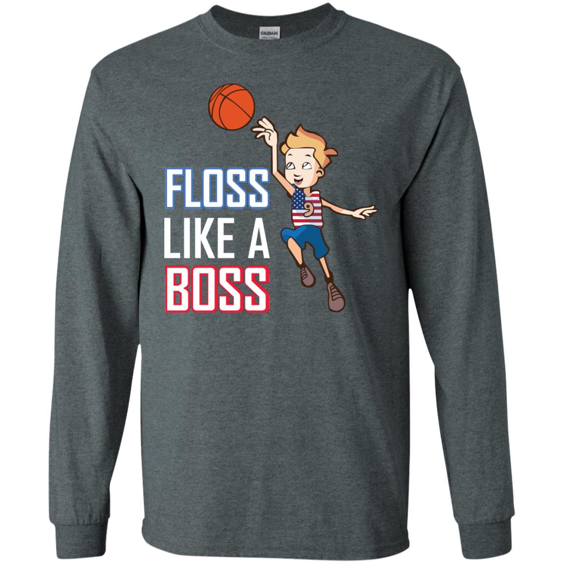 Floss Like A Boss Shirt For Basketball Players Dark Heather