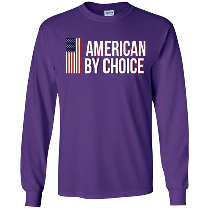 Flag Of American By Choice T-shirt Purple