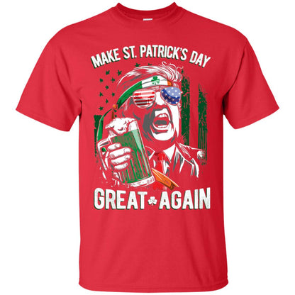 Make St Patricks Day Great Again Trump Leprechaun T-shirt Red