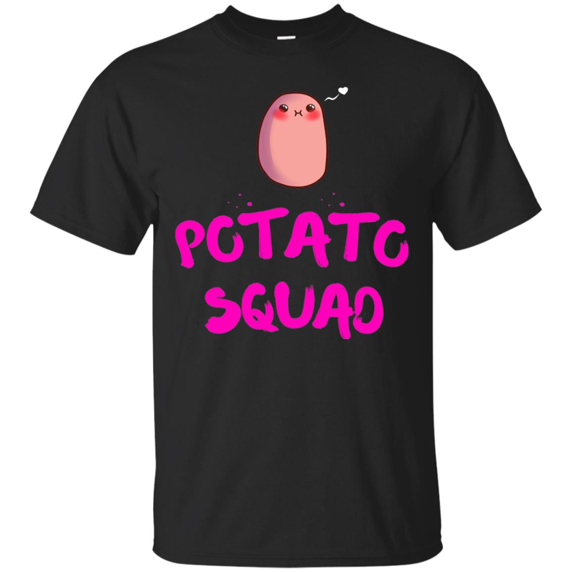 Cute Potato Squad T-shirt I Love Potato Black