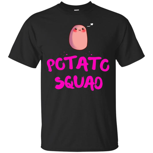 Cute Potato Squad T-shirt I Love Potato Black