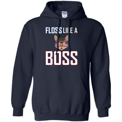 Floss Like A Boss Cat Shirt Navy