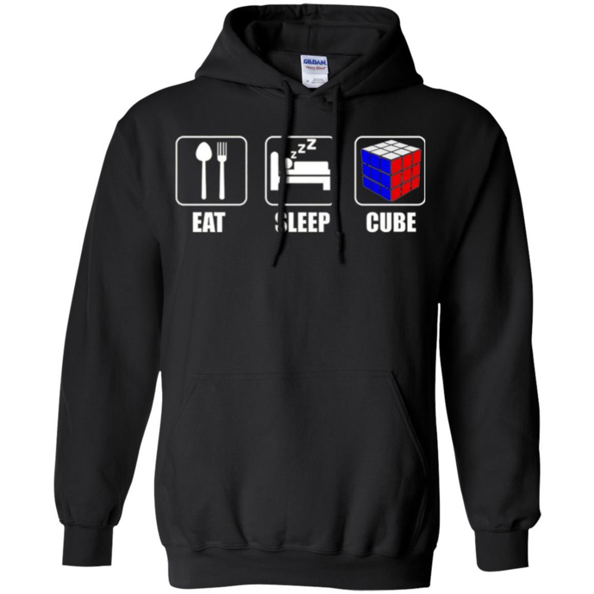 Rubik Lover T-shirt Eat Sleep Cube T-shirt Black