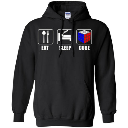 Rubik Lover T-shirt Eat Sleep Cube T-shirt Black