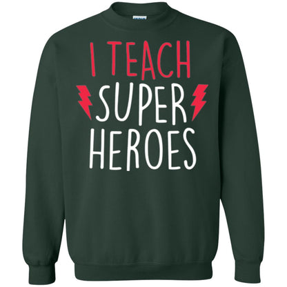 Cute Teacher T-shirt I Teach Super Heroes Forest Green