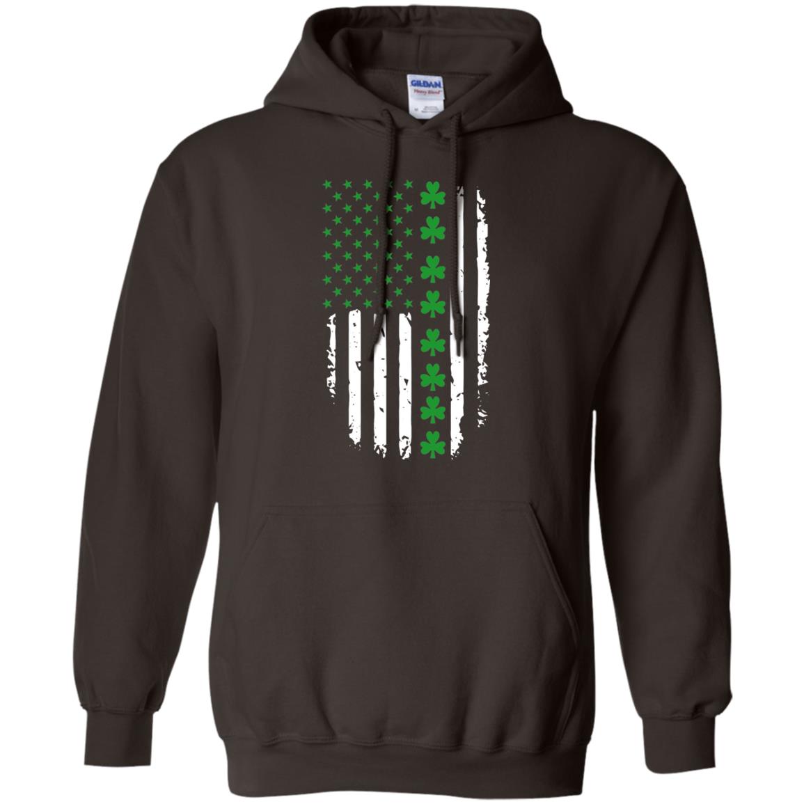 St. Patrick's Day T-shirt Irish American Flag T-shirt Dark Chocolate