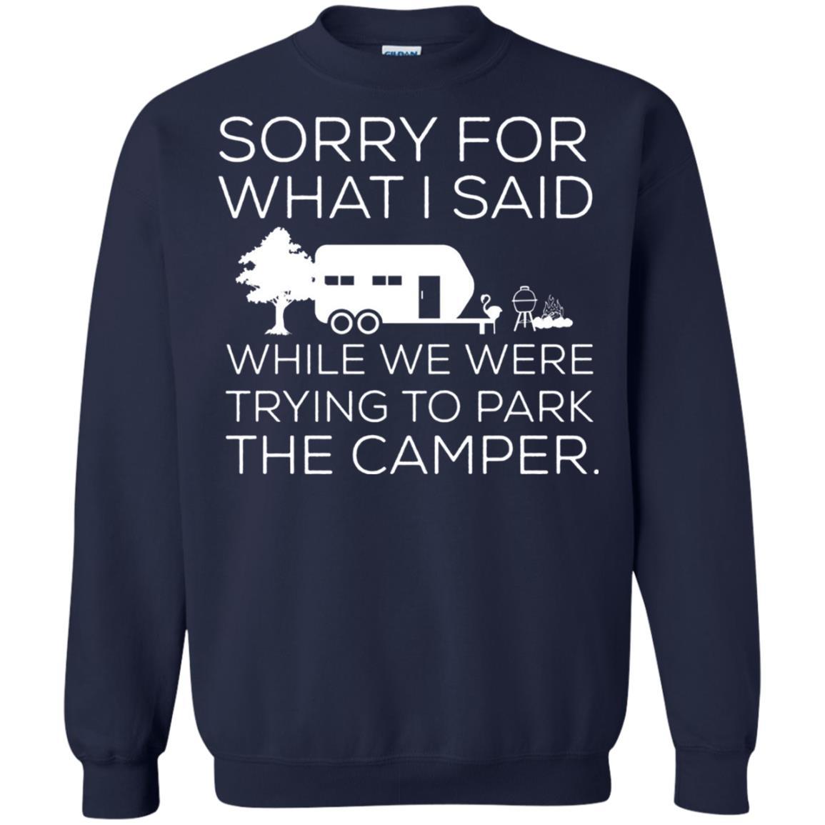 Camping T-shirt We Were Trying To Park The Camper Navy