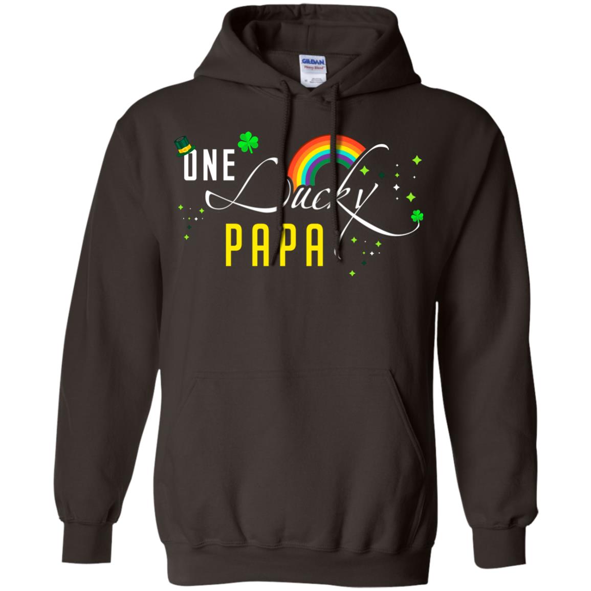 One Lucky Papa St. Patrick_s Day T-shirt Dark Chocolate