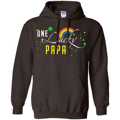 One Lucky Papa St. Patrick_s Day T-shirt Dark Chocolate