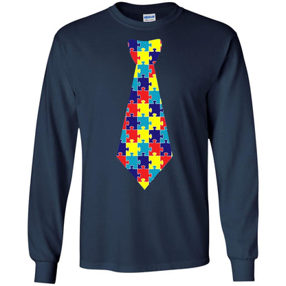 Autism Awareness T-shirt Puzzle Neck Tie 2018 Navy