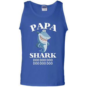 Papa Shark Family Shark ShirtG220 Gildan 100% Cotton Tank Top