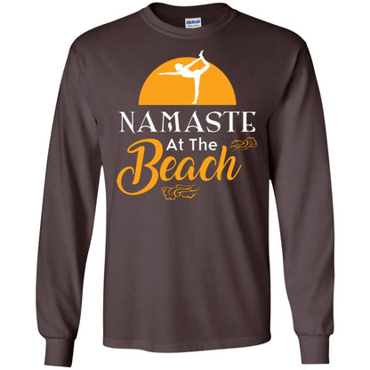 Yoga Lover T-shirt Namaste At The Beach Dark Chocolate