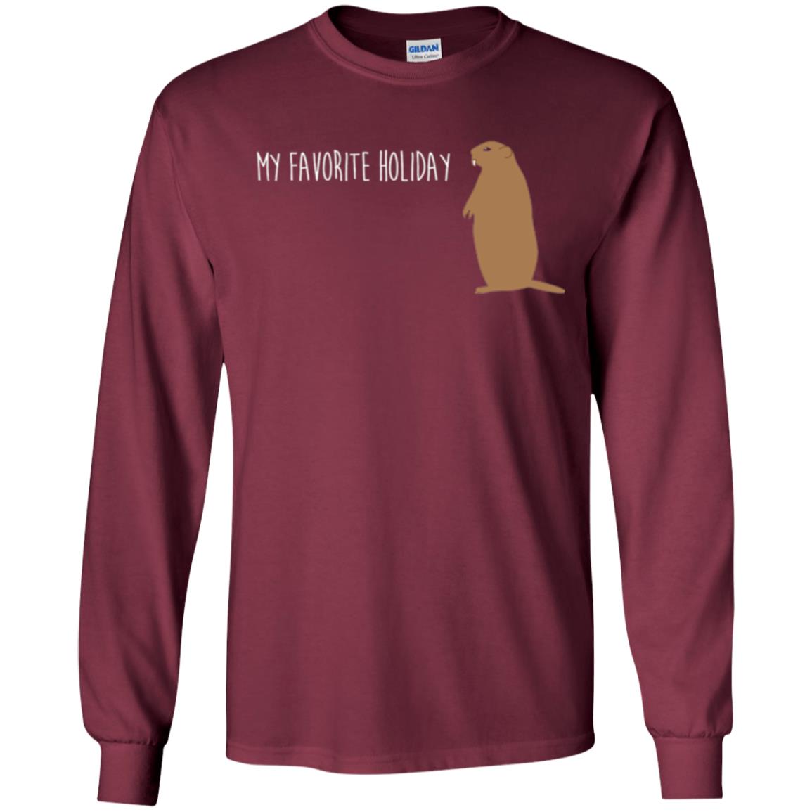 Groundhog Day T-shirt My Favorite Holiday T-shirt Maroon