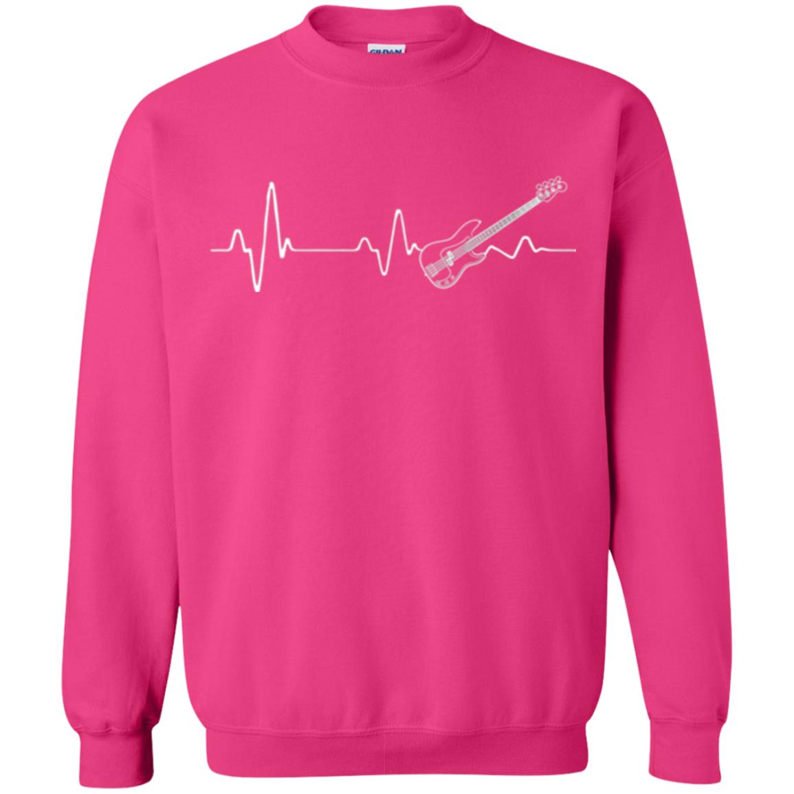 Bass Guitar Lovers T-shirt Heartbeat Heliconia