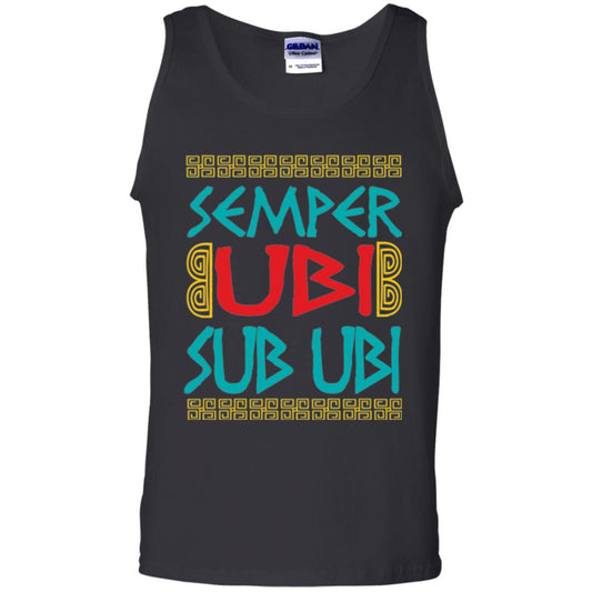 Funny Quote Latin T-shirt Semper Ubi Sub Ubi Black