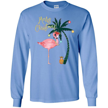 Christmas T-shirt Flamingo Merry Christmas Carolina Blue