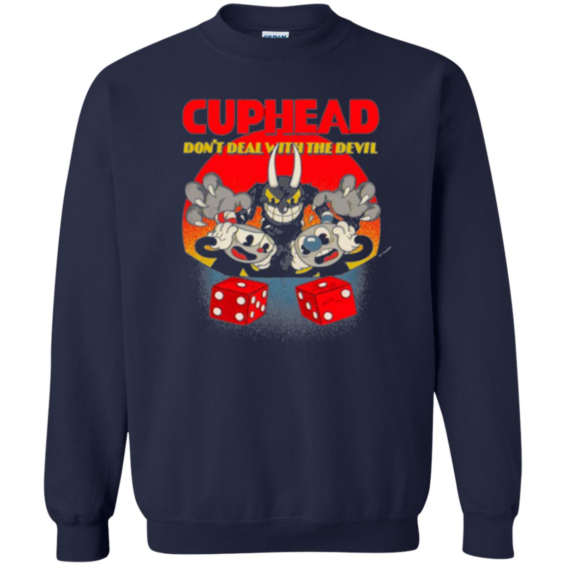 Gamer T-shirt Cuphead Don_t Deal With The Devil Navy