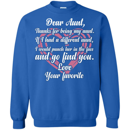 Dear Aunt Thank For Being My Aunt Family T-shirt Royal
