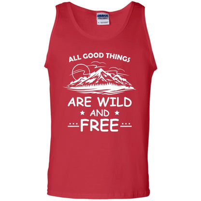 All Good Things Are Wild And Free Shirt For Hiking Lover Red