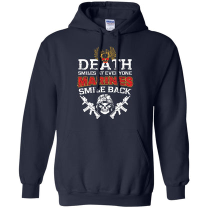 Death Smiles At Everyone Marines Smile Back Shirt Navy