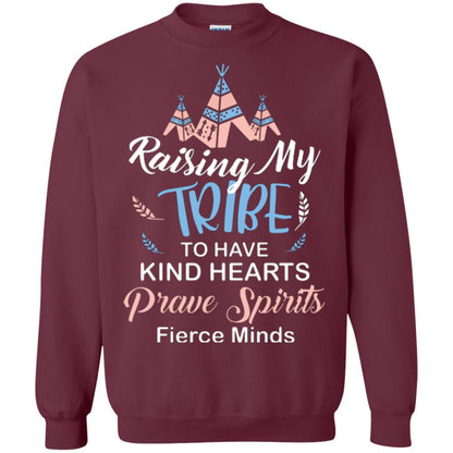Mommy T-shirt Raising My Tribe To Have Kind Hearts Maroon