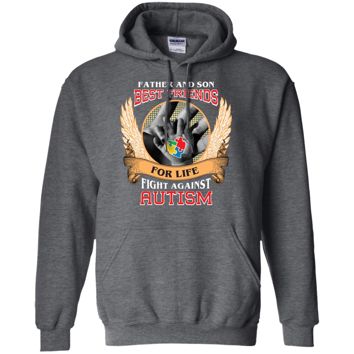 Autism Awareness T-shirt Father And Son Best Friends Dark Heather