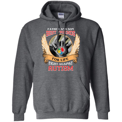 Autism Awareness T-shirt Father And Son Best Friends Dark Heather