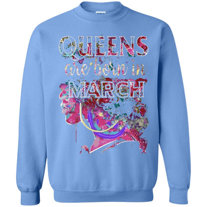Birthday T-shirt Queens Are Born In March Carolina Blue