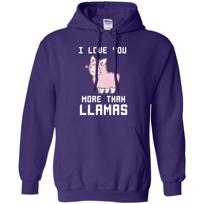 I Love You More Than Llamas Valentines Day Shirt Purple
