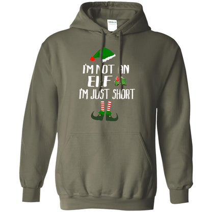 Funny Christmas T-shirt I_m Not An Elf I_m Just Short Military Green