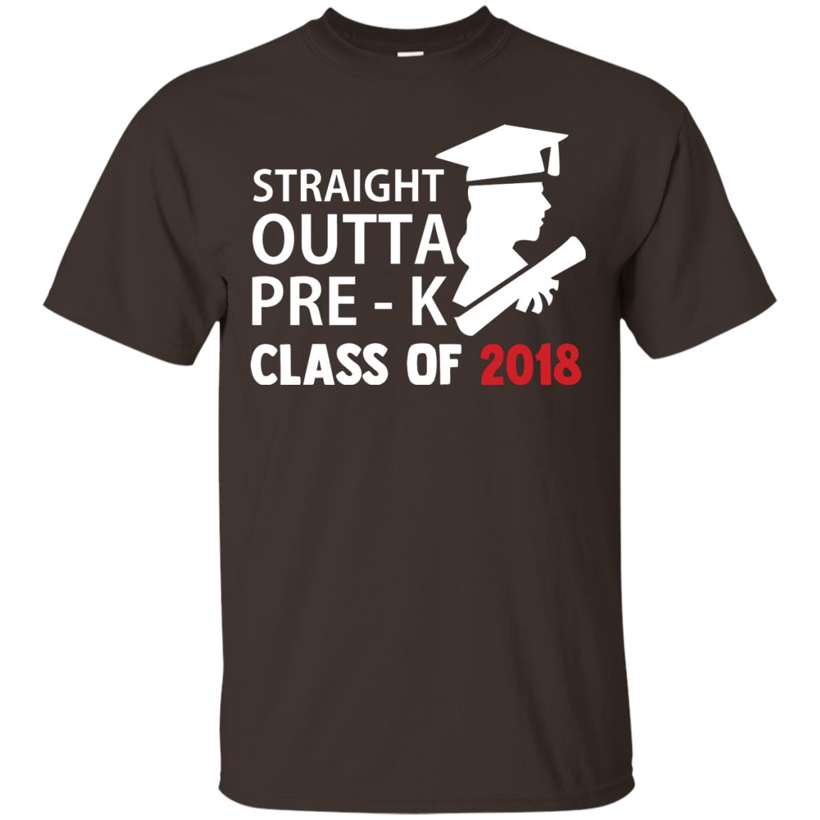 Straight Outta Pre-k Class Of 2018 Preschool Graduation Shirt Dark Chocolate