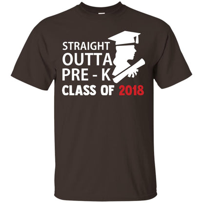 Straight Outta Pre-k Class Of 2018 Preschool Graduation Shirt Dark Chocolate