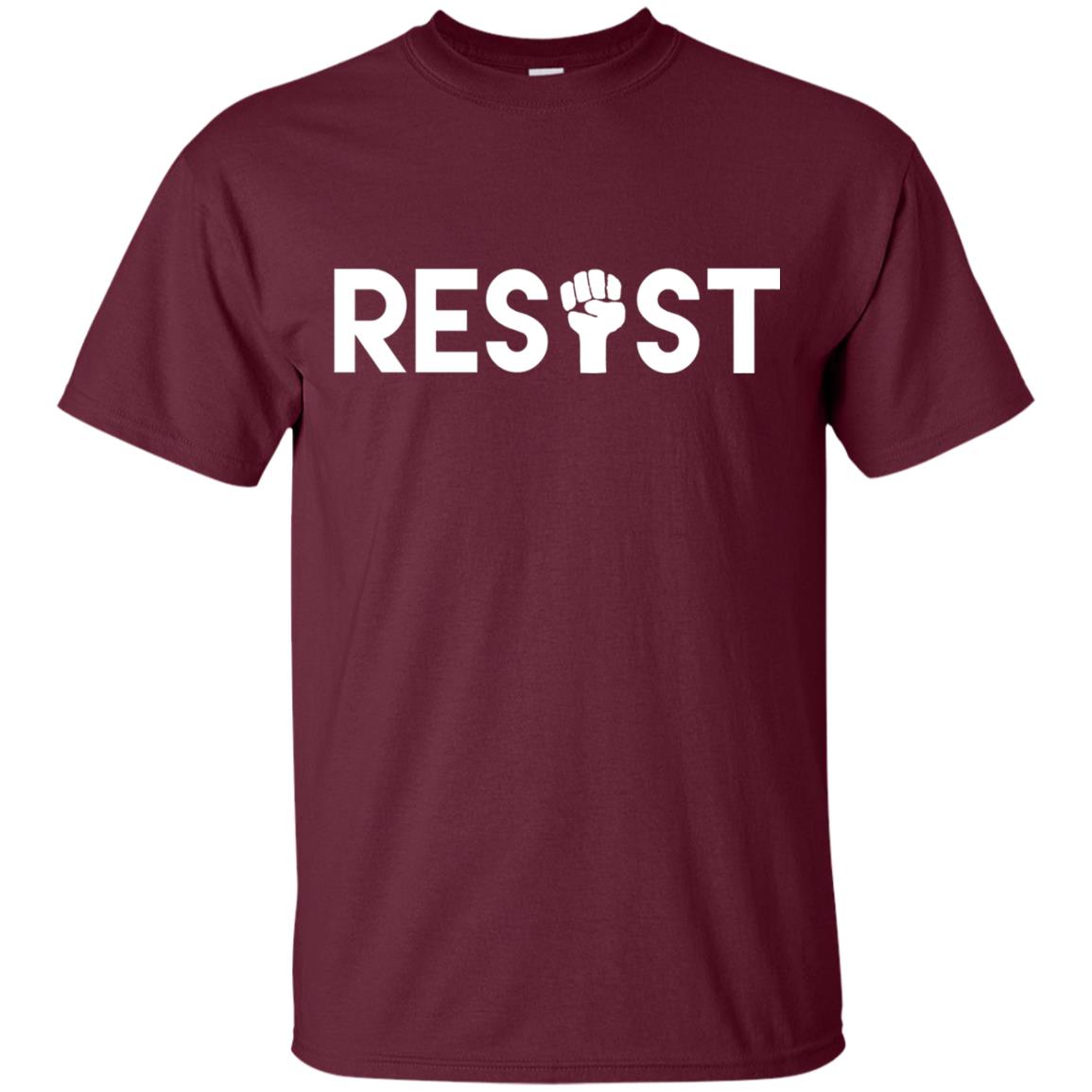Resist Political T-shirt Maroon