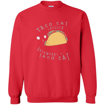 Cat Lovers T-shirt Taco Cat Spelled Backward Is Taco Cat Red