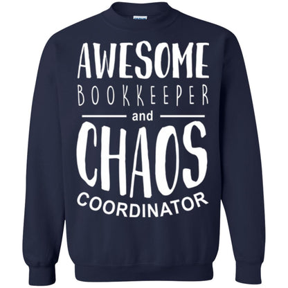 Bookeeper T-shirt Awesome Bookkeeper And Chaos Coordinator Navy