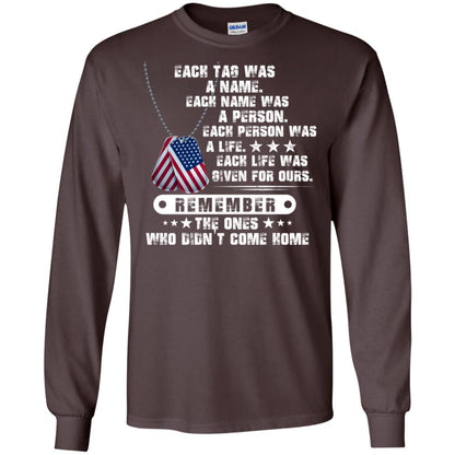 Each Tag Was A Name. Each Name Was A Person. Each Person Was A Life Shirt Dark Chocolate
