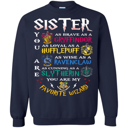 Sister My Favorite Wizard Harry Potter Fan T-shirt Navy