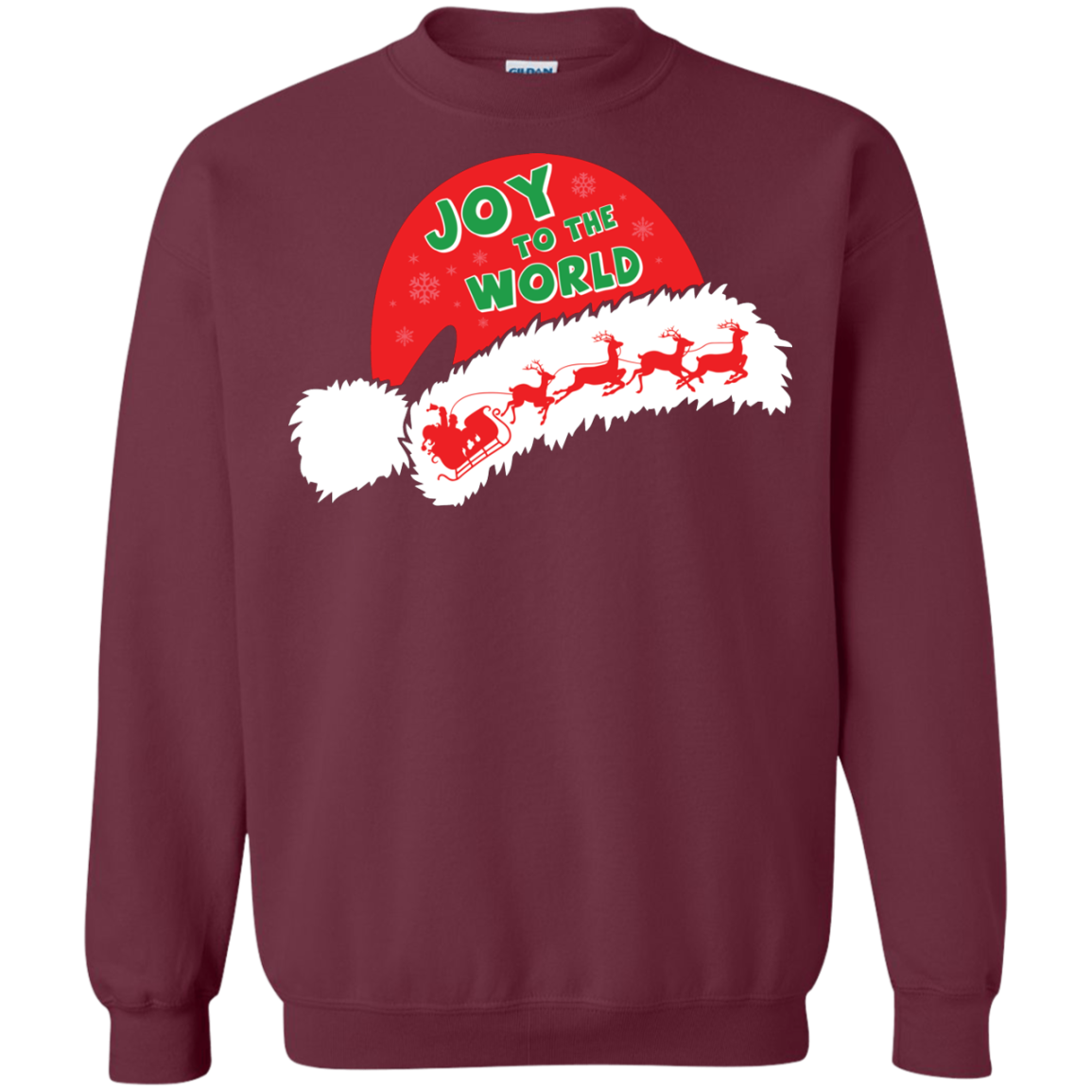 Christmas T-shirt Joy To The World Maroon