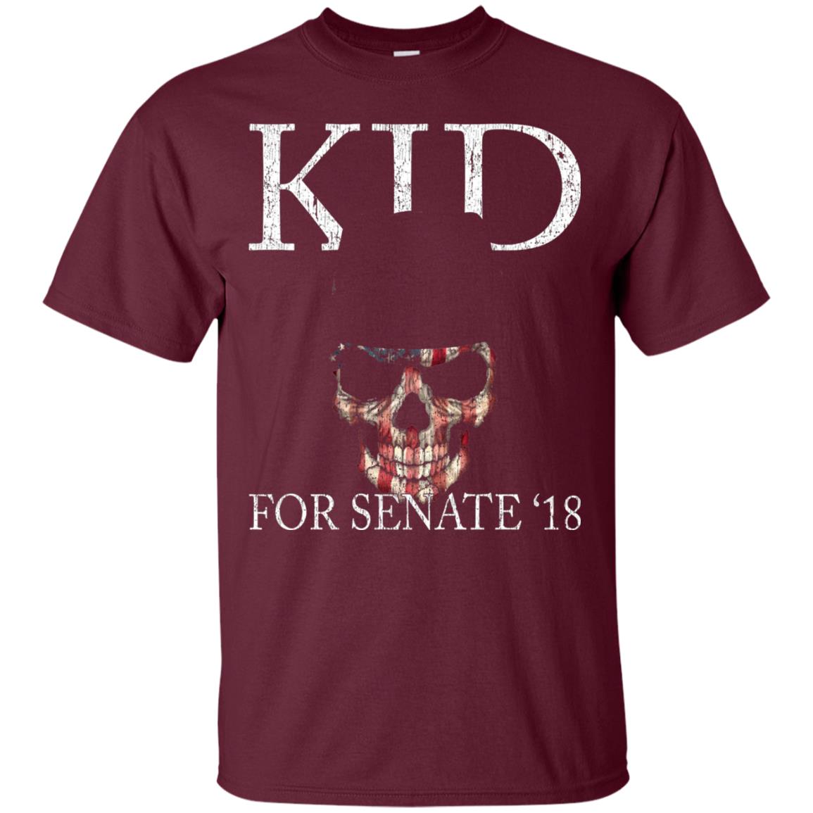 Kid For Senate 2018 Skull Flag And Fedora Rock It T-shirt Maroon