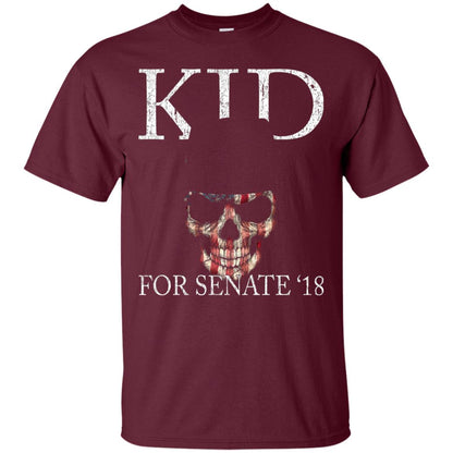 Kid For Senate 2018 Skull Flag And Fedora Rock It T-shirt Maroon