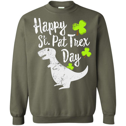 Pat T-rex Cute Stain Patricks Shirt Military Green