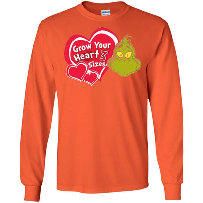 Dr. Seuss Grinch T-shirt Grow Your Heart 3 Sizes Orange