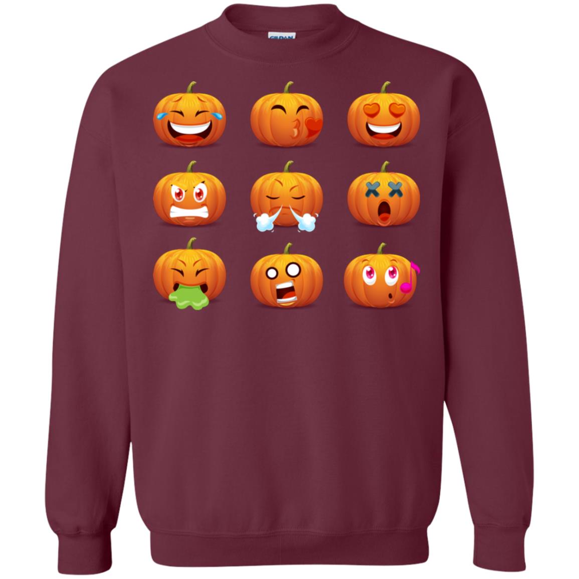 Funny Pumpkins Emoji Halloween Gift Shirt Maroon