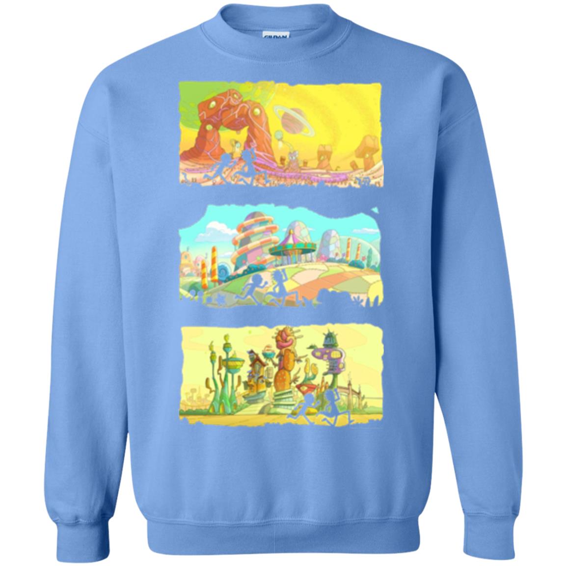 Movie T-shirt Running Silhouettes On Alien Land Carolina Blue