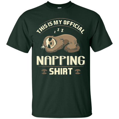 Lazy Baby Sloth My Official Napping T-shirt Forest Green