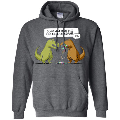 Dinosaur T-shirt Dude Did You Eat The Last Unicorn Dark Heather
