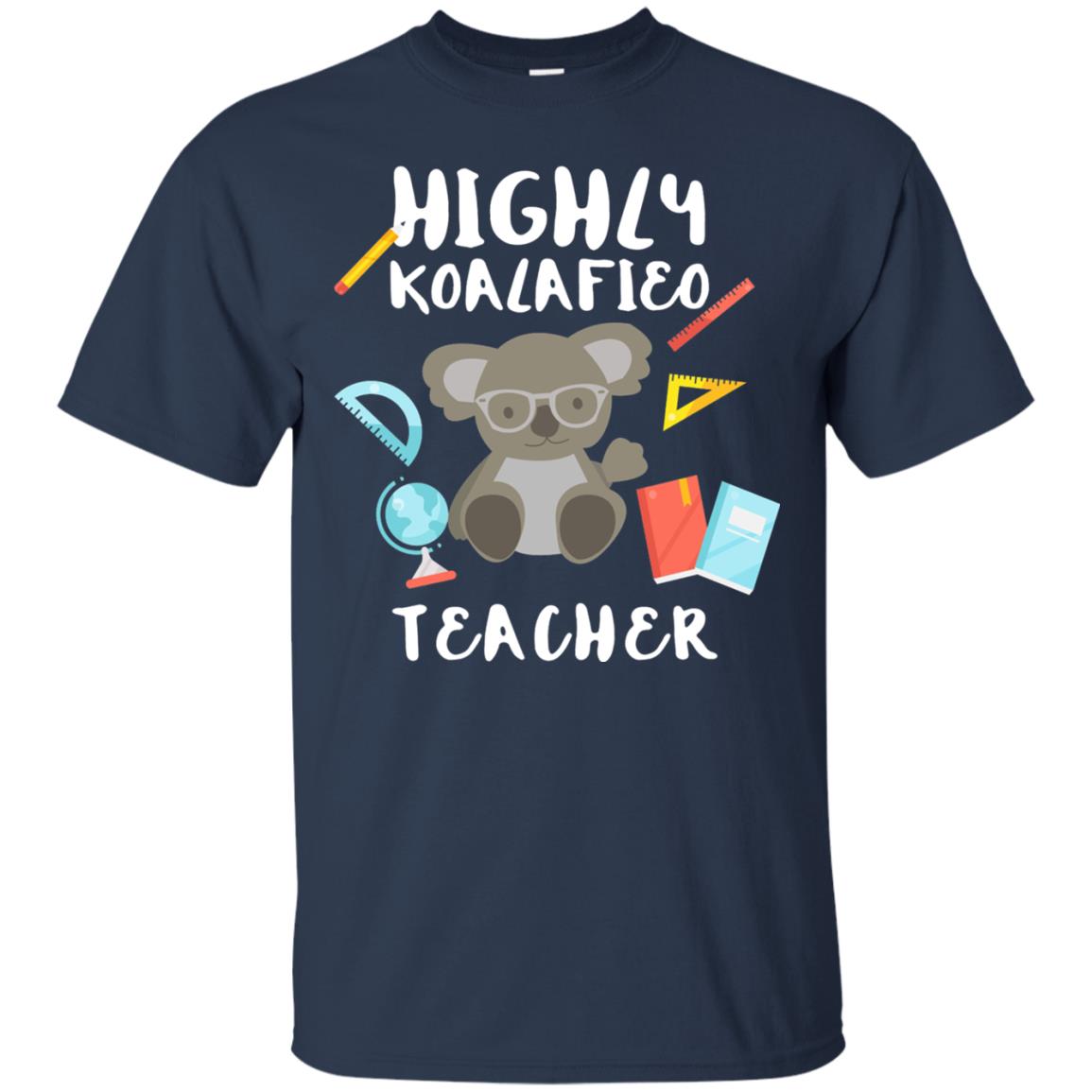 Highly Qualified Punny Teacher T-shirt Navy